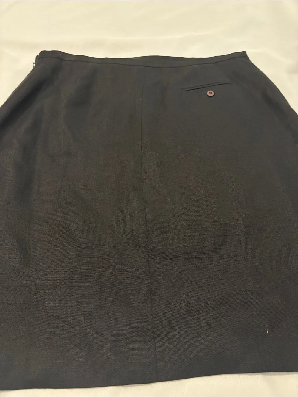 VTG Talbots Black Irish 100% Linen Pencil Skirt SZ 14 Fully lined 90s minimalist